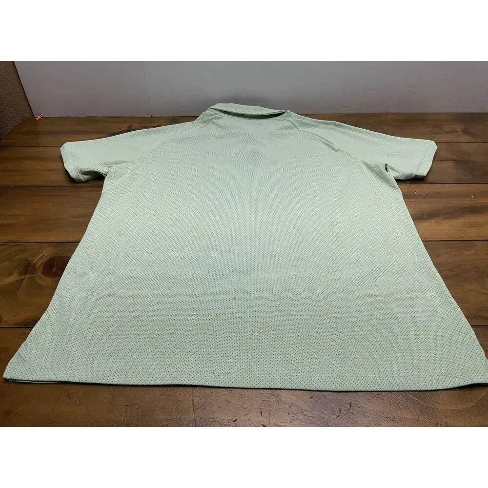 Nike Golf Zonal Cooling Men's Large Green Striped Short Sleeve Golf Polo Shirt - Picture 12 of 12